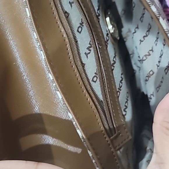 DKNY Red Monogram Clutch Shoulder Bag Purse - Picture 2 of 4